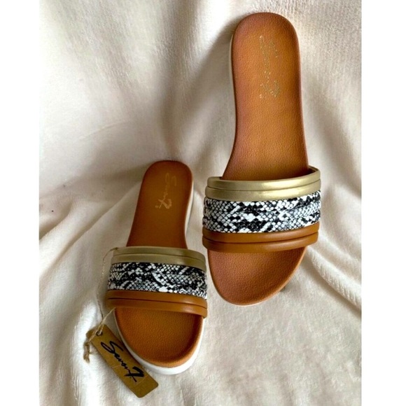 NWT SEVEN7 BoHo Pearly Slide Sandals - Picture 5 of 7